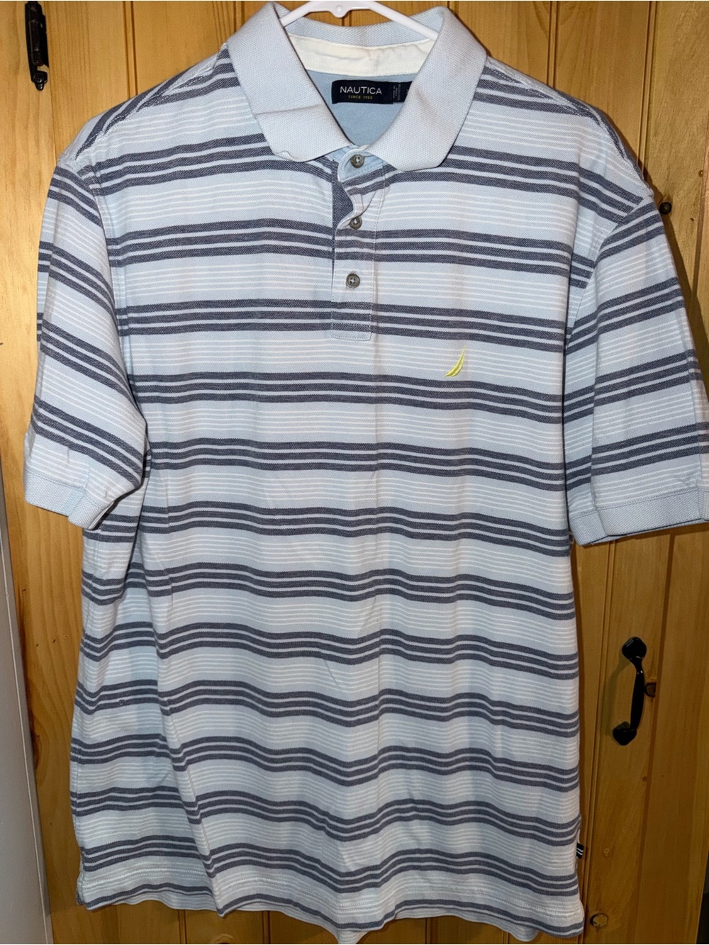Nautica Mens Striped Oxford Polo Shirt- Short Sleeve - Size XL